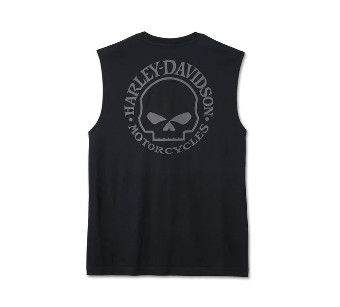 Men's Willie G Skull Muscle Tee - Black Beauty 99052-24VM