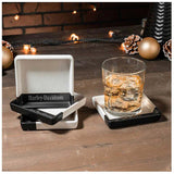 Harley-Davidson® Ceramic Square Coaster Set, 4 Pack - White & Black HDX-99265