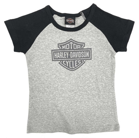 GIRL'S REGLAN S/S GREY TEE