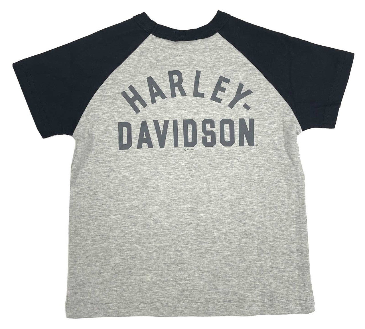 Harley-Davidson® Little Boys' Colorblocked Short Sleeve Raglan Toddler Tee - Gray 1072302, 1082302, 1092302