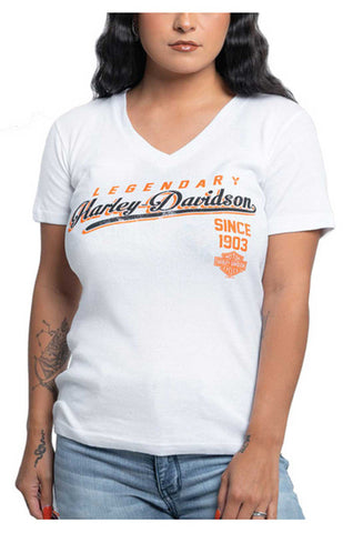 Harley-Davidson® Women's Swinging V-Neck Short Sleeve Cotton Dealer Tee 40290872