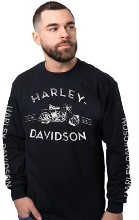 HARLEY-DAVIDSON MENS PRECISELY BLACK L/S TEE - 40293784