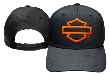 50290171 OPEN B&S BLACK W/ ORANGE STITCH HCHD  DEALER SNAPBACK CAP