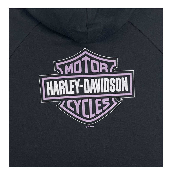 Harley-Davidson® Girls' Bar & Shield Knit Zip-Up Toddler Hoodie - Black 6522301,6532301, 6542301