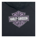 Harley-Davidson® Girls' Bar & Shield Knit Zip-Up Toddler Hoodie - Black