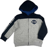 Harley-Davidson Big Boys' Bar & Shield Colourblocked Fleece Zip-Up Hoodie