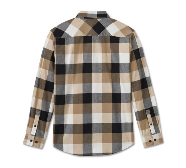 HARLEY-DAVIDSON MENS ESSENCE LONG SLEEVE FLANNEL SHIRT - 96032-25VM