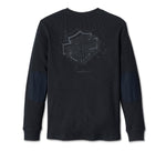 Men's Bar & Shield 3D Long Sleeve Tee - Black Beauty 96050-24VM