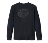 Men's Bar & Shield 3D Long Sleeve Tee - Black Beauty 96050-24VM