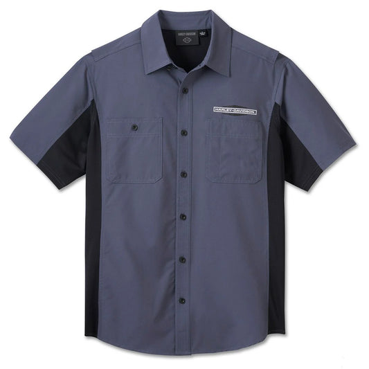 HARLEY-DAVIDSON MENS H-D TECH MILWAUKEE SHORT SLEEVE SHIRT - 96052-25VM