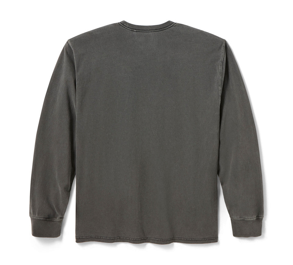 Men's Dickies x H-D Winged Horseshoe Long Sleeve Tee - Washed Black 96089-26VM