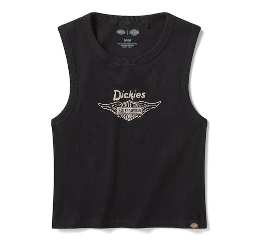 Women's Dickies x H-D Winged Bar & Shield Ribbed Tank - Black  96110-26VW