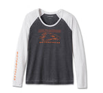 Women's Screamin' Eagle Raglan Long Sleeve Burnout Tee