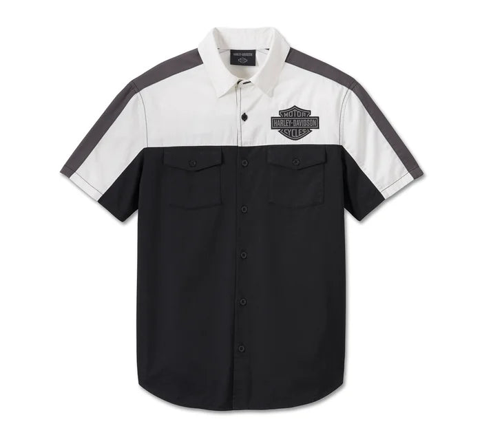 Men's HARLEY-DAVIDSON Darting Shirt - Colorblocked - Black Beauty 96227-24VM
