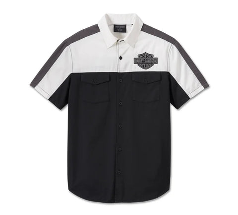 Men's Darting Shirt - Colorblocked - Black Beauty 96227-24VM