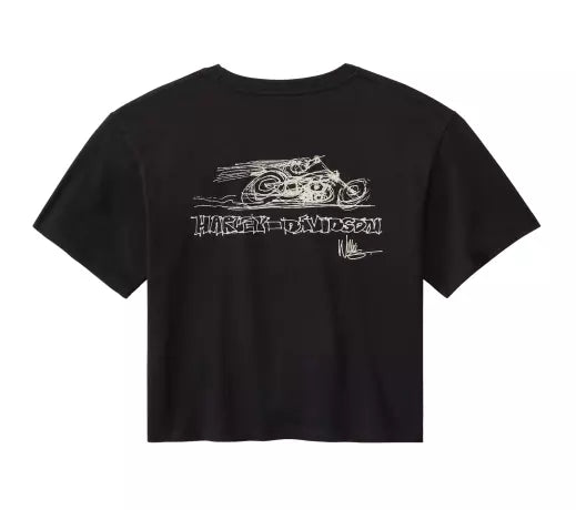 96280-25VW Harley-Davidson women´s Boxy T-Shirt Fast Willie Black