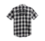Men's Harley-Davidson Woven Black Plaid Shirt 96384-23VM