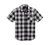 Men's Harley-Davidson Woven Black Plaid Shirt 96384-23VM