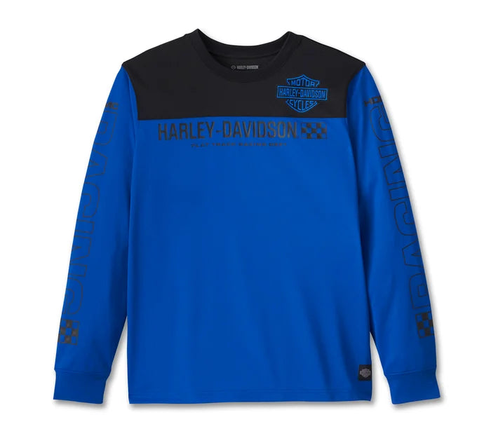 Men's Blue Blazes Long Sleeve Racing Jersey - Colorblocked - Lapis Blue 96440-24VM