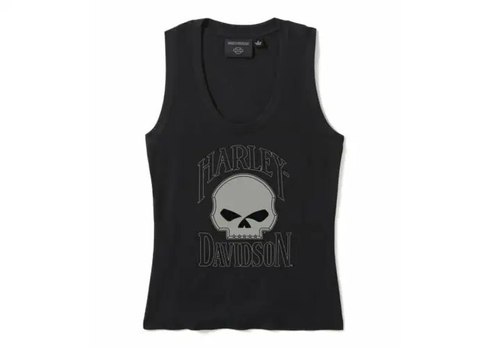 WOMENS WILLIE G SKULL Harley-Davidson®  RIBBED TANK - 96598-25VW