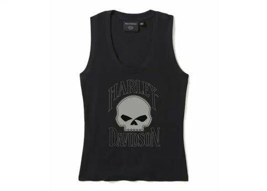 WOMENS WILLIE G SKULL Harley-Davidson®  RIBBED TANK - 96598-25VW