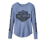 Women's Authentic Bar & Shield Rib-Knit Top - Colony Blue 96685-23VW