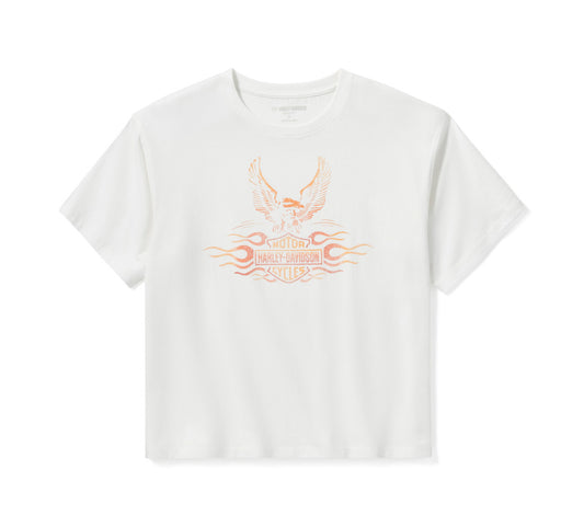 Part Number: 96777-25VW - Women's Flaming Eagle Boxy Tee