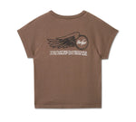 Willie G Winged Wheel Baby Doll Tee - Dark Grey 96817-24VW