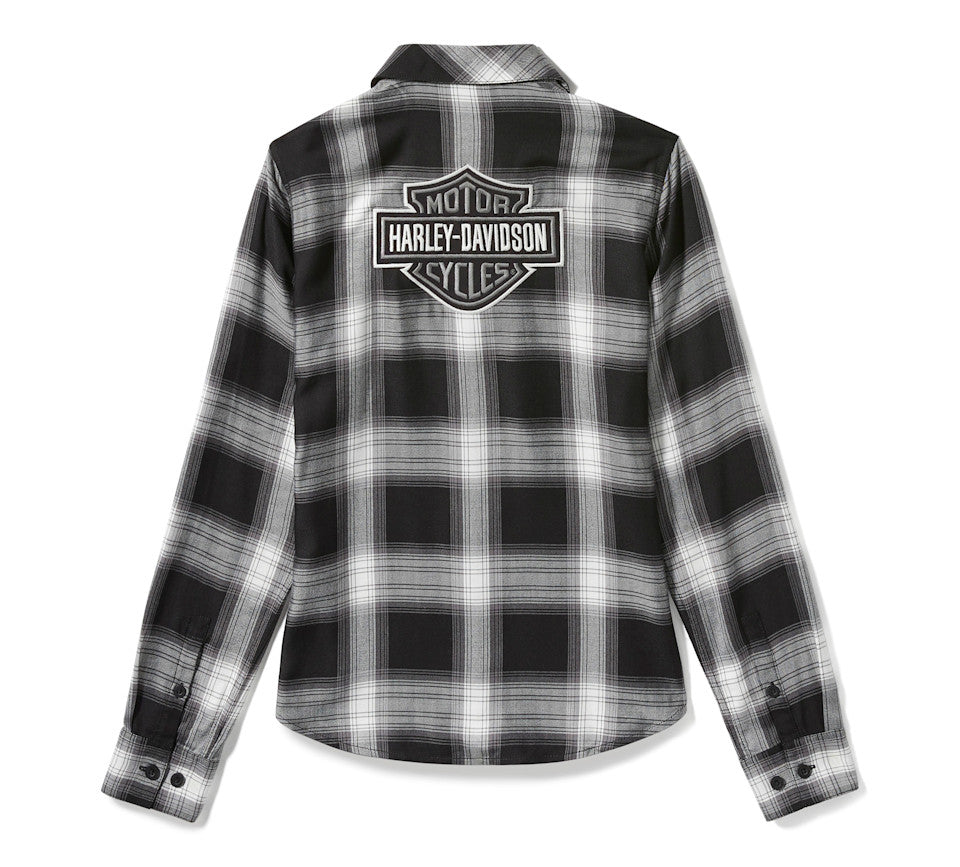 Women's Essential Bar & amp Shield Woven Plaid Long Sleeve - 99259-25VW