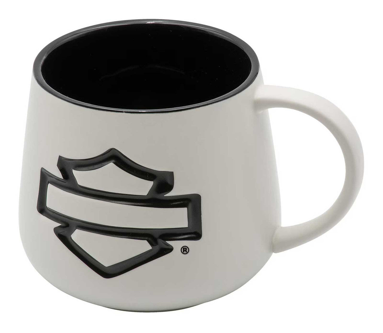 Harley-Davidson® Debossed Open Bar & Shield Ceramic Coffee Mug – Pearl White HDX-98671