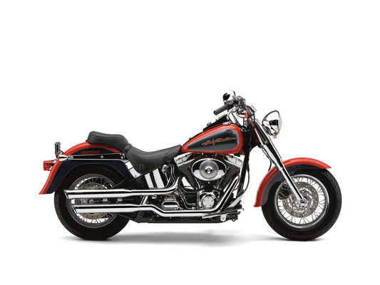 Slash Cut Mufflers – Chrome. PART No: COB-6004, Suits Softail Standard and Heritage Classic 2000-2006.