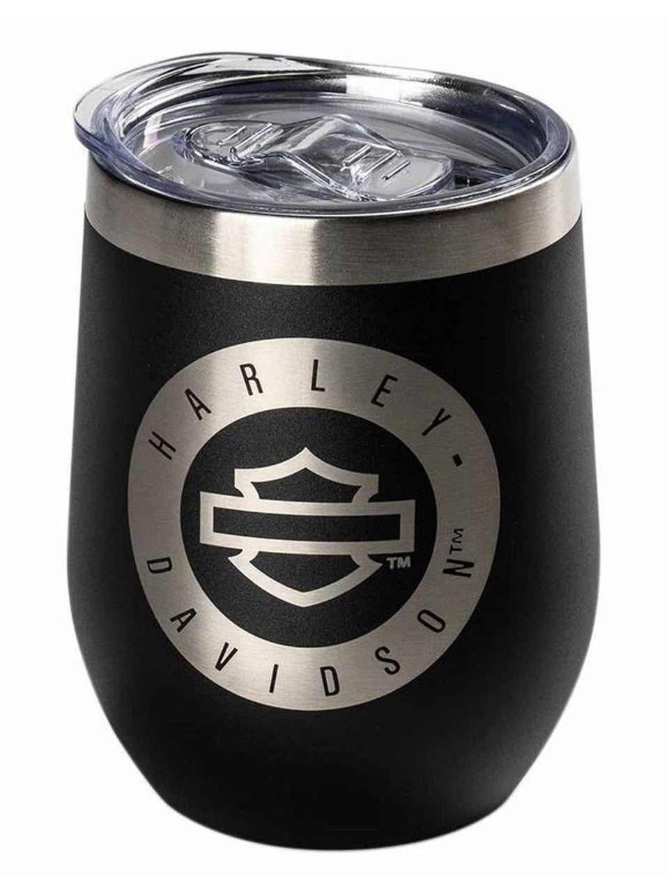 Harley-Davidson® Open Bar & Shield Stainless Steel Stemless Wine Tumbler, Black  HDX-98676