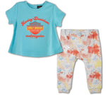 Girls A-Line Tee and Printed Pant Set - 2001119