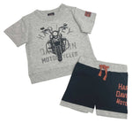 Harley-Davidson® Baby Boys' 2-Piece Newborn Knit Short Sleeve Tee & Jog Short Set - 2051213