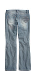 WOMEN'S BLUE DENIM STUDDED BAR & SHIELD LOGO LOW-RISE JEAN - 96143-14VW