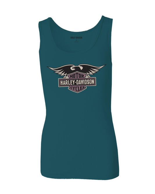 Women's Harley-Davidson®  Ultra Classic Eagle Tank - Deep Teal 96203-23VW