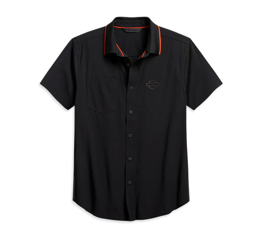 HARLEY-DAVIDSON® MEN'S LASER CUT POCKET STRETCH SHIRT 96267-20VH