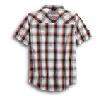 Harley-Davidson® Men's Genuine Oil Can Short Sleeve Plaid Woven Shirt 99067-18VM
