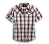 Harley-Davidson® Men's Genuine Oil Can Short Sleeve Plaid Woven Shirt 99067-18VM