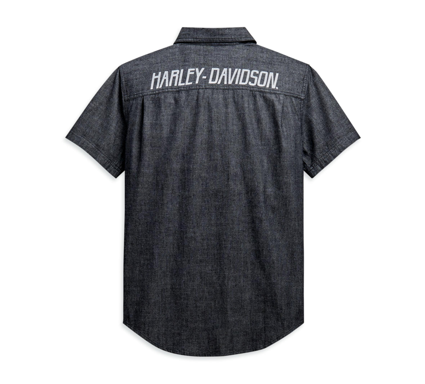 Harley-Davidson® Men's Chambray Slim Fit Short Sleeve Woven Shirt 99088-20VH