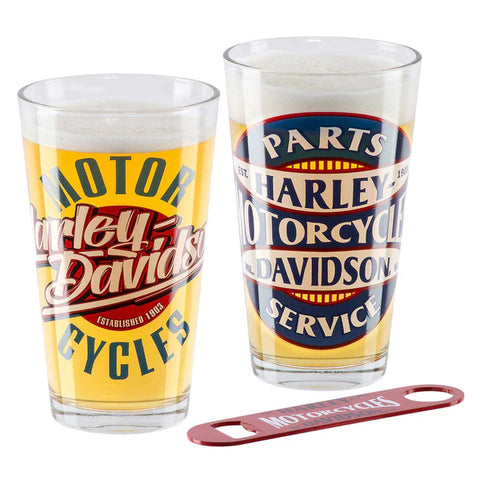 H-D Parts & Service Pint Glass Set - HDL-18809