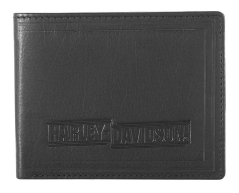 Harley-Davidson® Men's Drag Race Bi-Fold Leather Wallet w/ RFID HDMWA11675