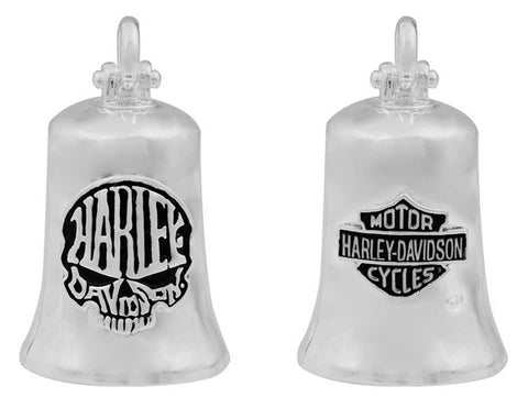 Harley-Davidson® Calavera Skull Bar & Shield Ride Bell - Smooth Silver Finish - HRB102