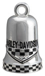 Harley-Davidson® Checkered Racing Flag H-D Text Ride Bell - Silver Finish