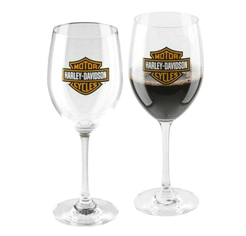 Harley-Davidson® Core Bar & Shield Wine Glass Set - HDX-98708