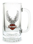 Harley-Davidson® Upwing Eagle B&S Logo Clear Stein Glass - 16 oz. ST32871